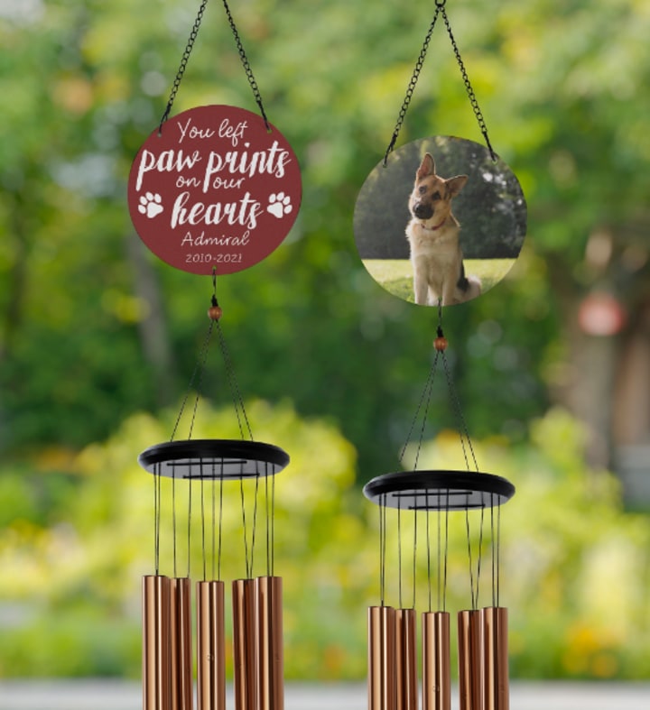 Paw Prints On My Heart Personalized Wind Chimes