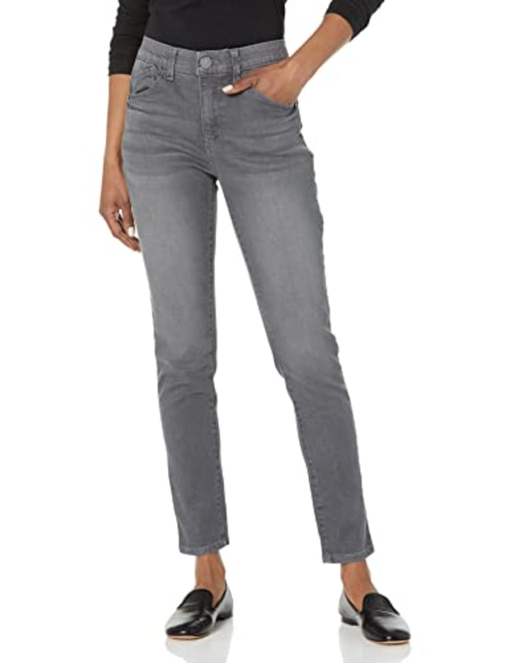 High Rise Ankle Jeans in Grey