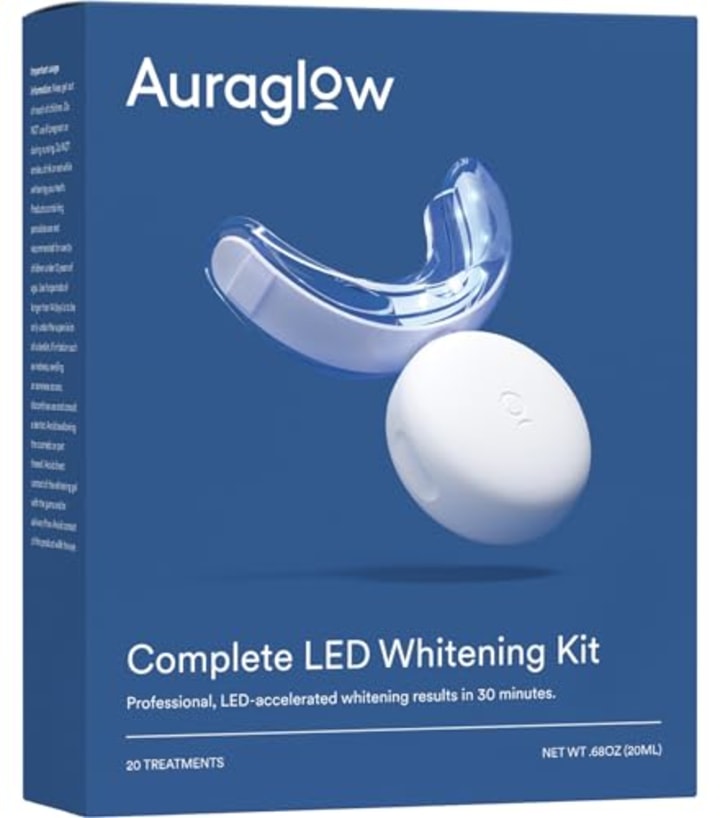 Auraglow Teeth Whitening Kit with LED Accelerator Light