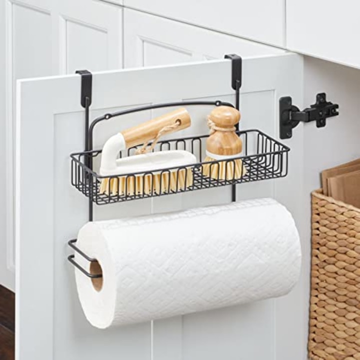Over Cabinet Paper Towel Holder with Multipurpose Shelf