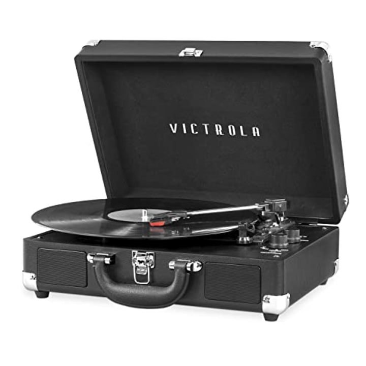 Victrola Vintage Bluetooth Portable Suitcase Record Player with Built-in Speakers