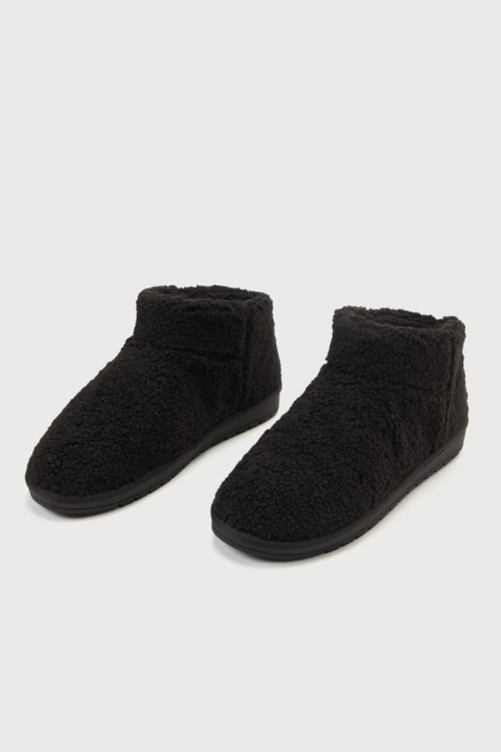 Shearling Slip-On Ankle Booties