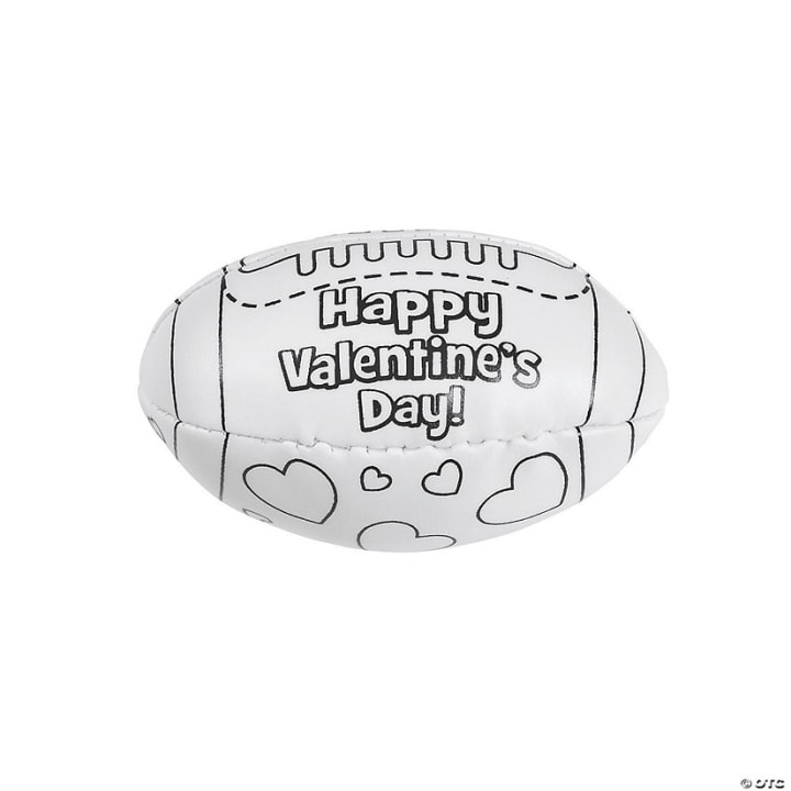 Color Your Own Valentine Footballs