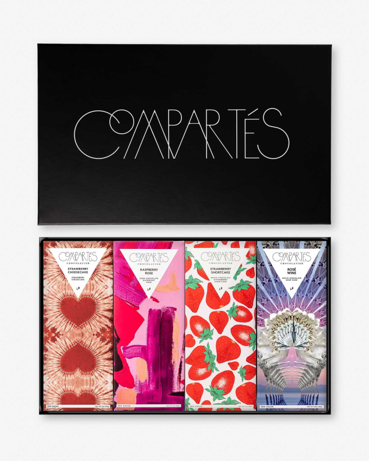 Compartés Pink & Red Chocolate Bar Gift Set