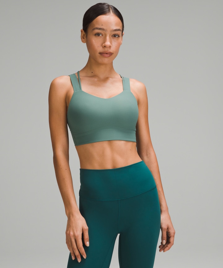 adidas Yoga Studio Light-Support Longline Bra - Green | adidas Canada