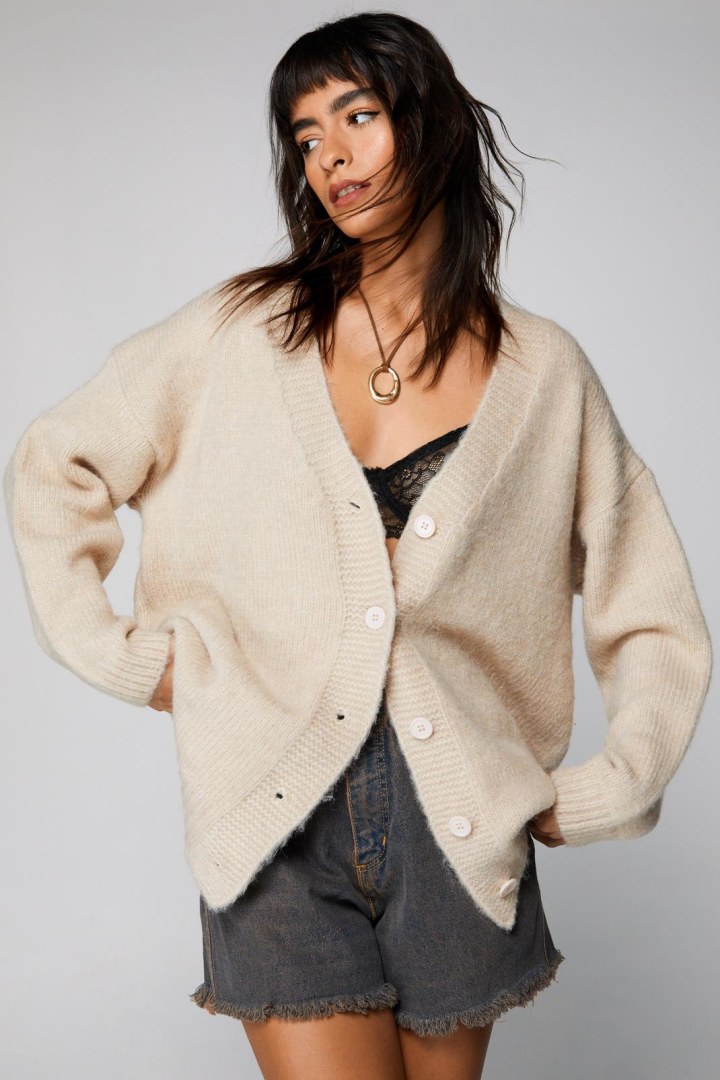 Oversized Button Up Cardigan