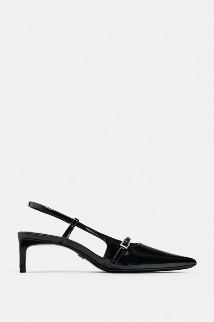 Buckled Strap Slingback Shoes