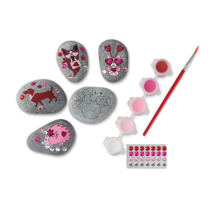 Valentine's Day Animal Rock Art Craft Kit 