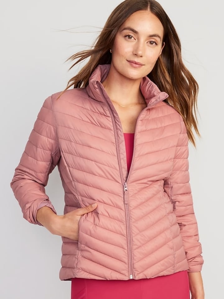 Narrow-Channel Quilted Puffer Jacket for Women