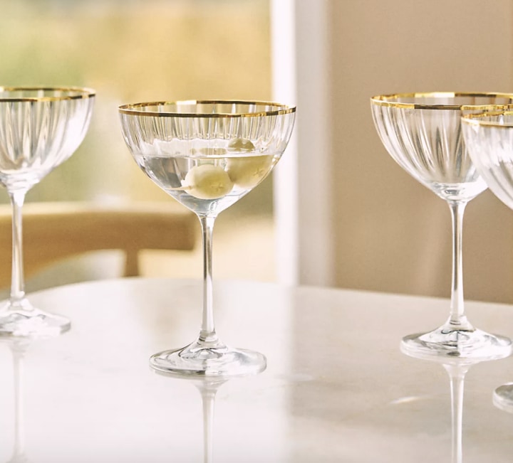 Anthropologie Waterfall Coupe Glasses