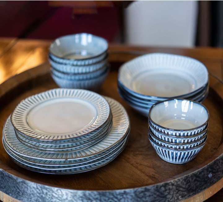 dinnerware set from pottery barn for 20 year anniversary gift