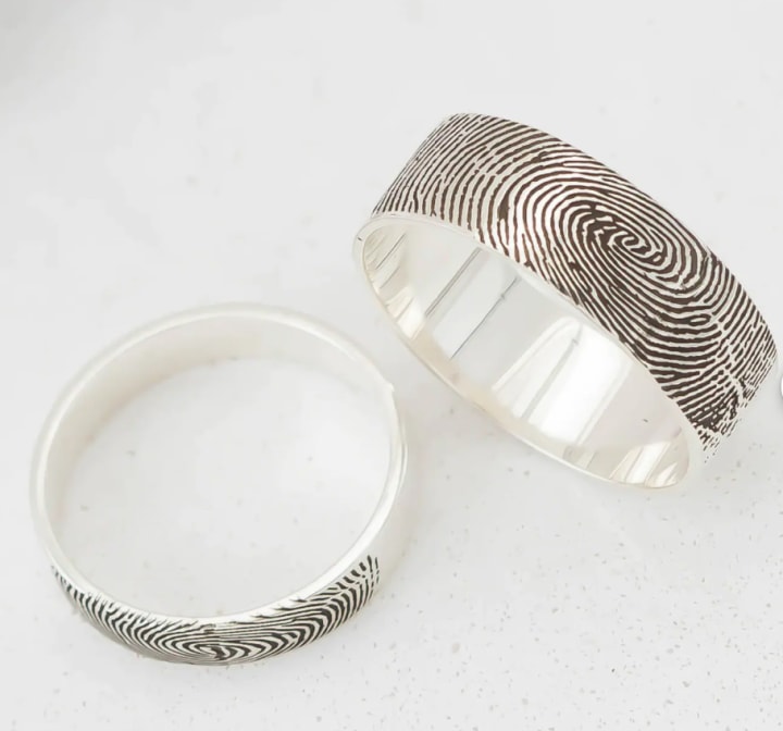 silver fingerprint rings