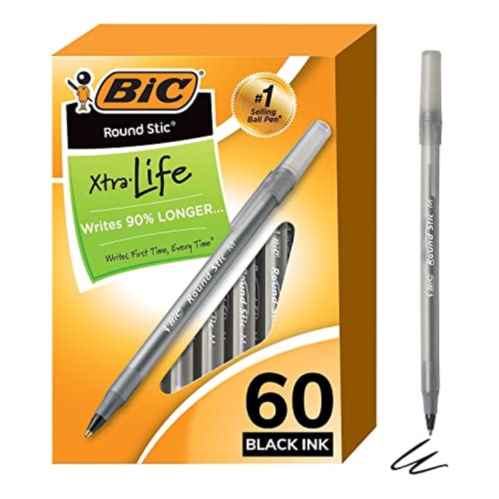 Round Stic Xtra Life Ballpoint Pens (Set of 60)