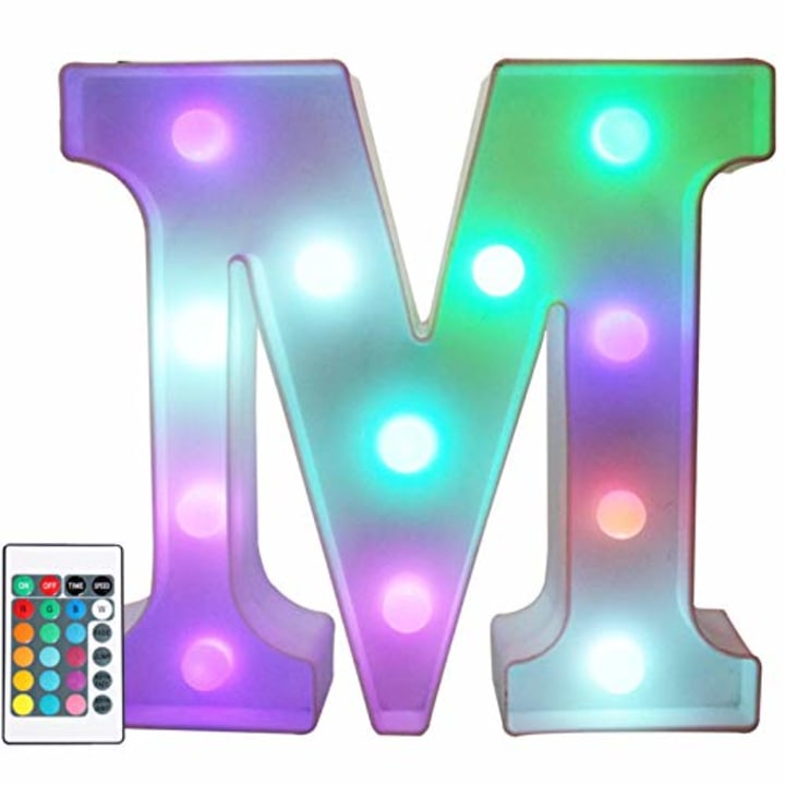Pooqla Colorful LED Marquee Letter Lights with Remote