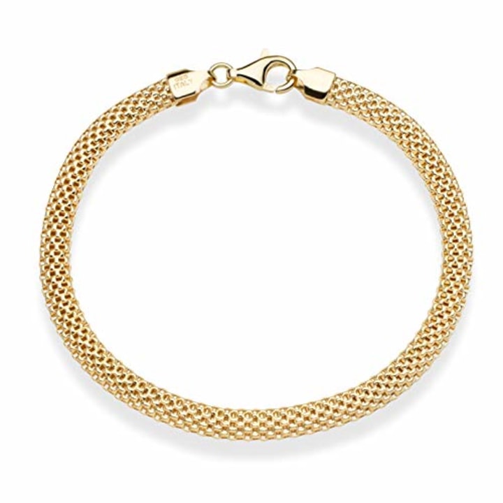 Miabella 18K Gold Mesh Link Chain Bracelet