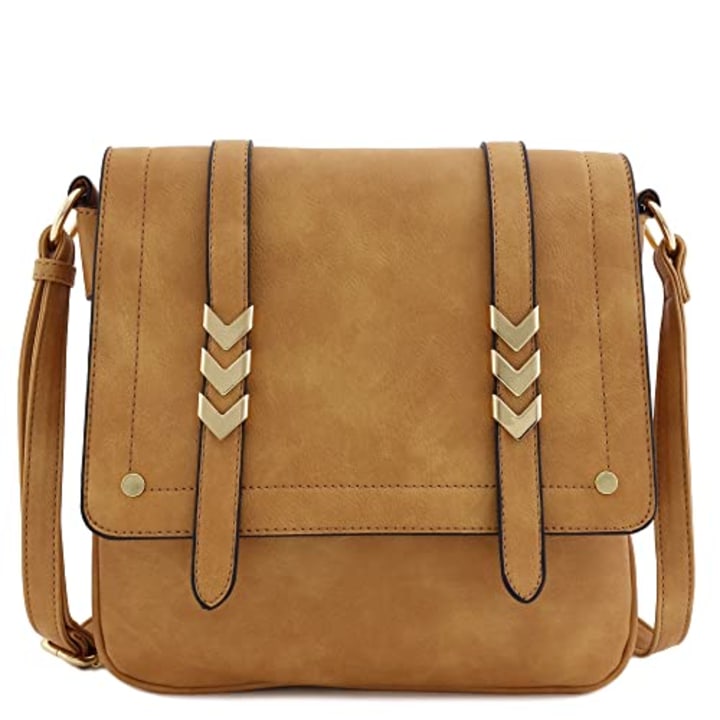 Double Compartment Large Flapover Crossbody Bag