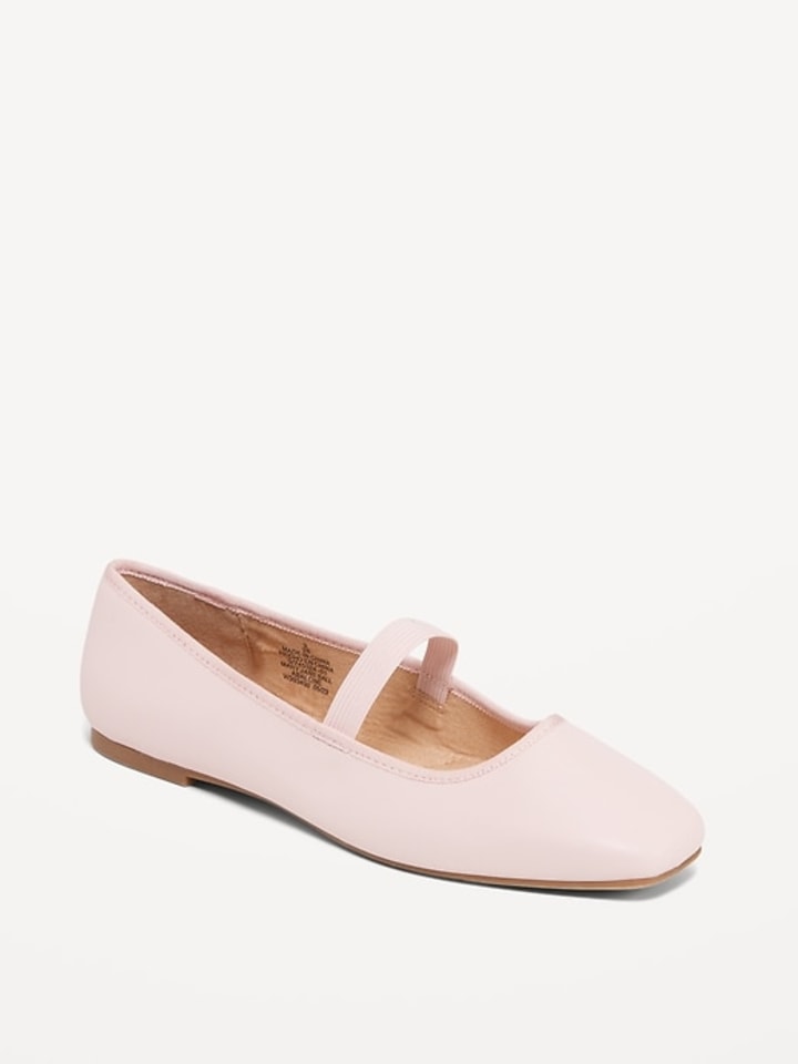 Mary Jane Square-Toe Ballet Flats