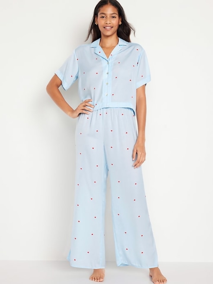 Heart Satin Pajama Set