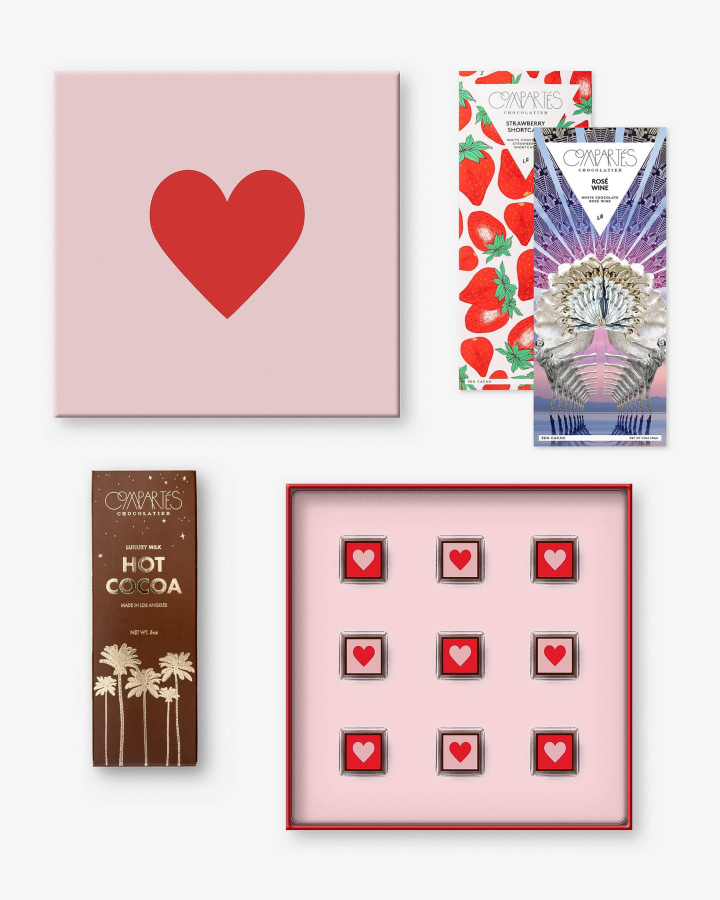 Compartés Valentine's Chocolate Heart Gift Bundle 