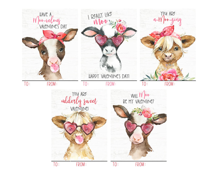 Silly Goose Gifts Cow Valentine's Day Cards
