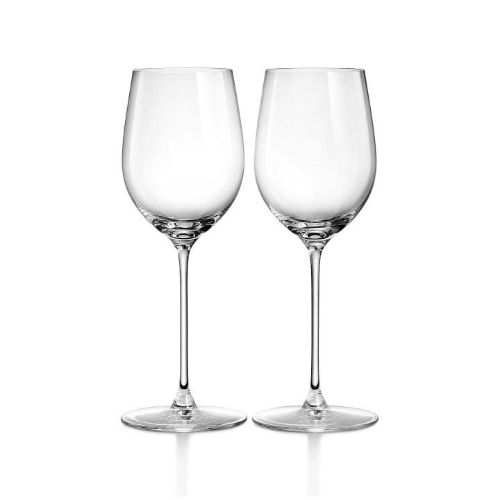White Wine Glasses in Crystal Glass, Set of Two