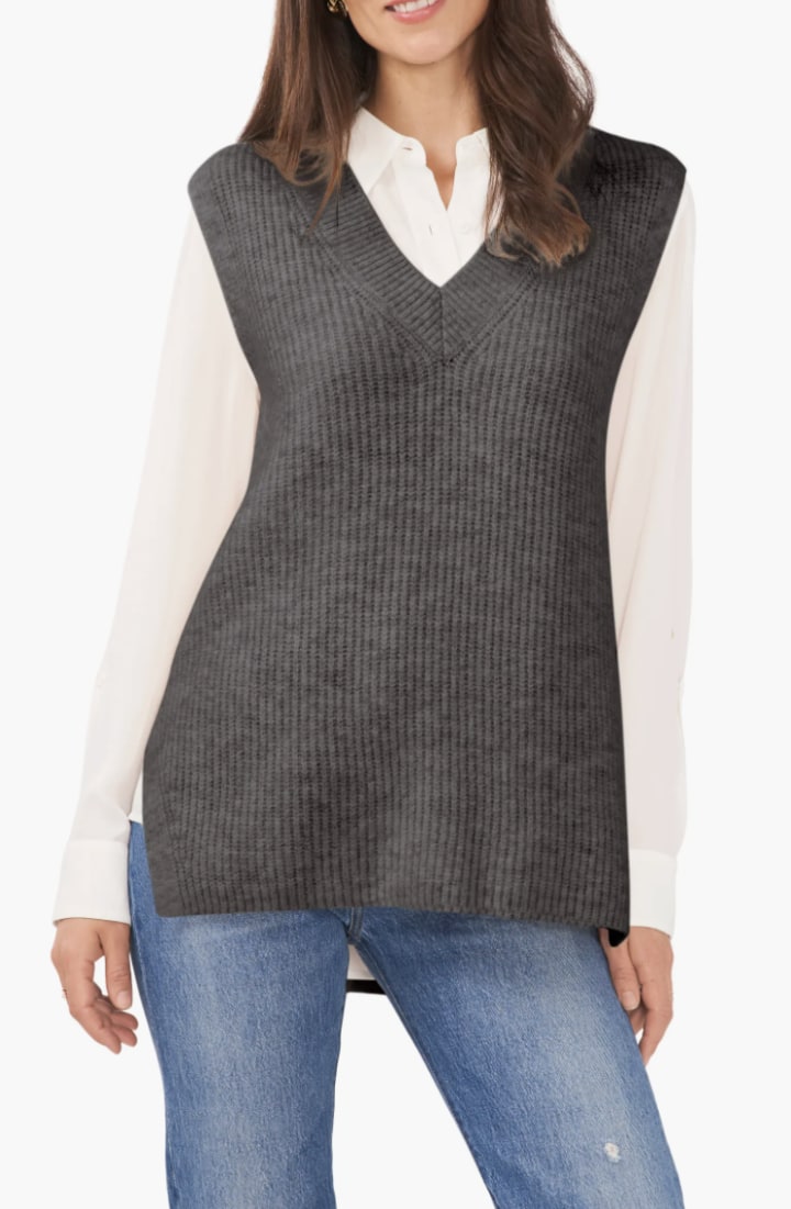 Shaker Stitch Sweater Vest