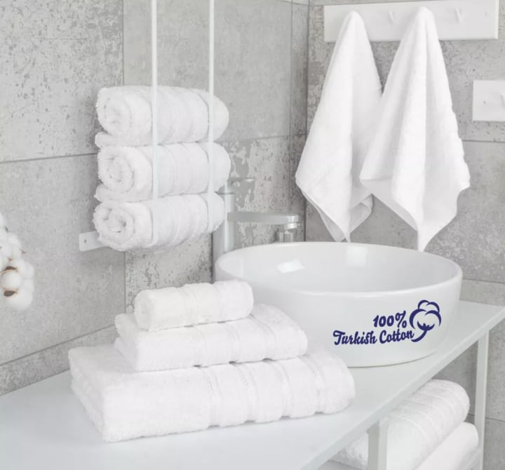6-Piece 100% Cotton Bath Towels