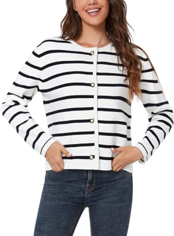 Striped Cardigan Sweater