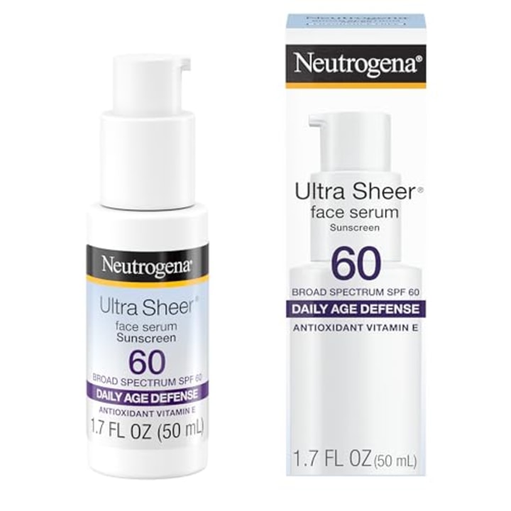 Neutrogena Ultra Sheer Moisturizing Face Serum with Vitamin E & SPF 60+