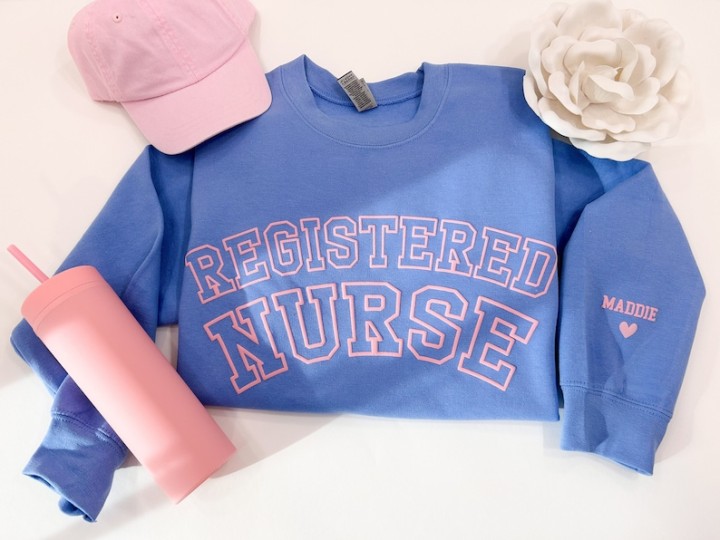 Embossed Registered Nurse Sweatshirt