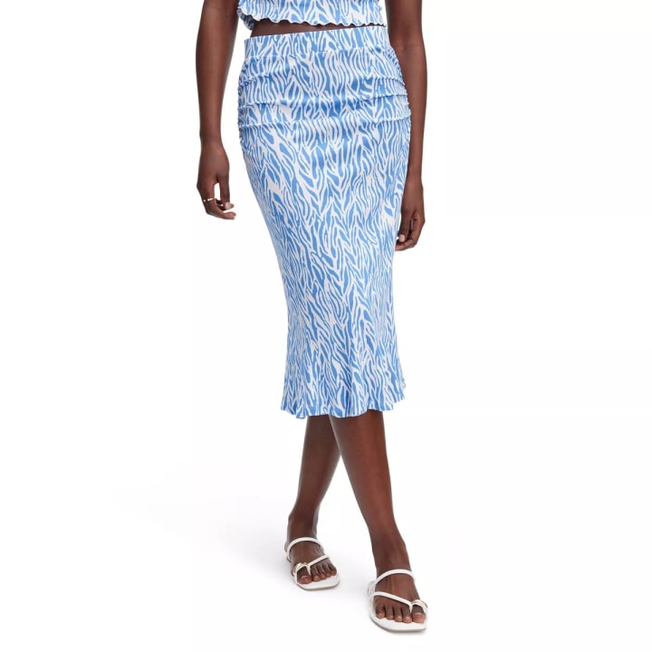 A-Line Sea Twig Blue Skirt 