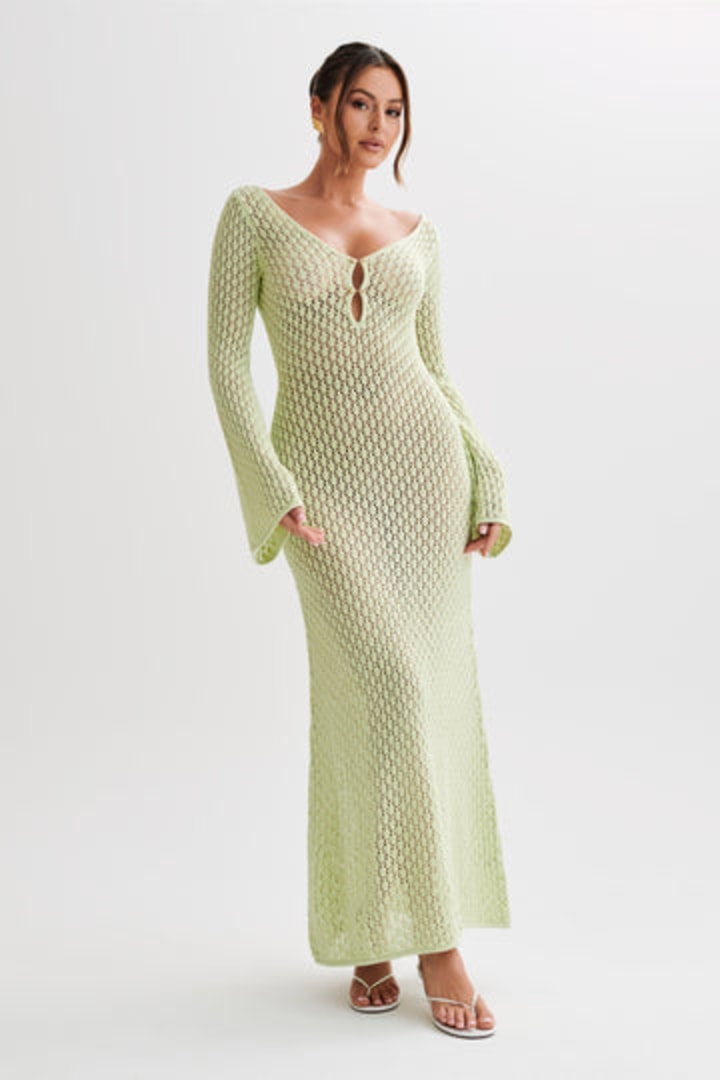 Crochet Fishtail Maxi Dress