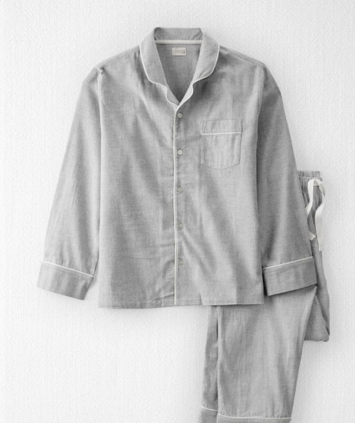 Adult Women's Organic Cotton Button-Front Pajamas Set