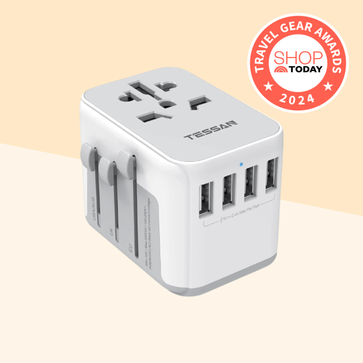 International Power Adapter with 4 USB Ports