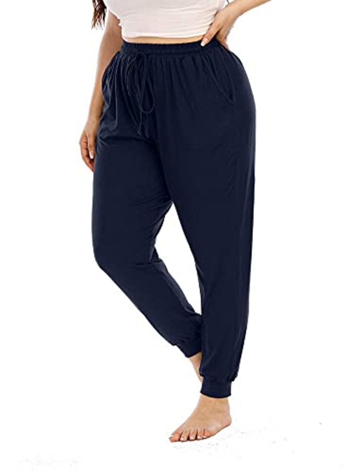 Plus-Size Lounge Pants Casual Stretchy Drawstring Jogger