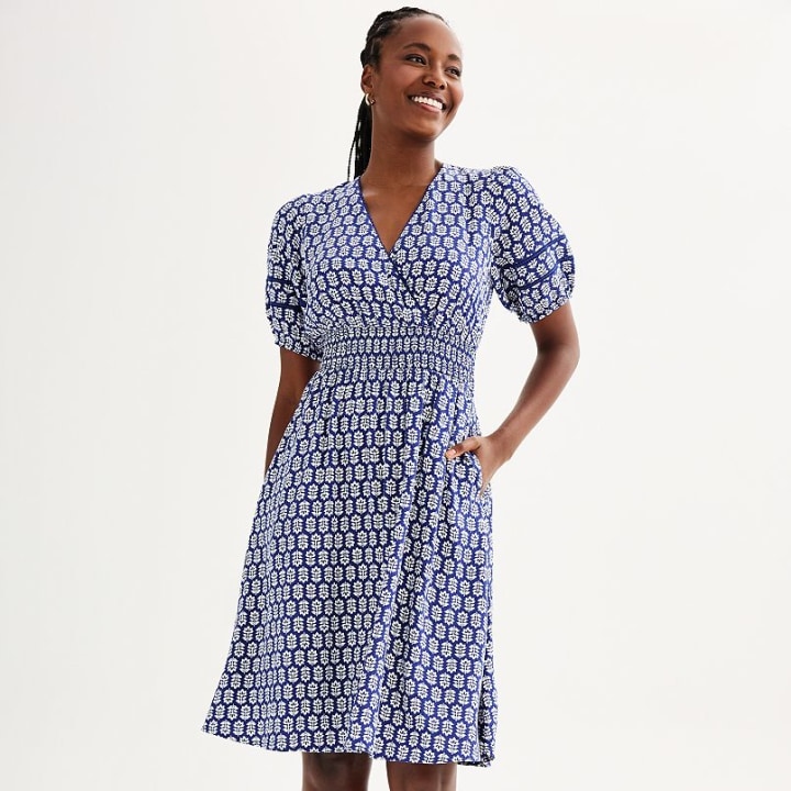 Short Sleeve Smocked Waist Dress