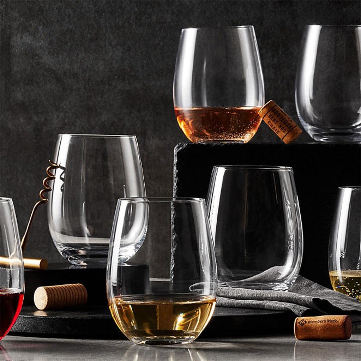 Stemless Crystal Wine Glasses (Set of 8)