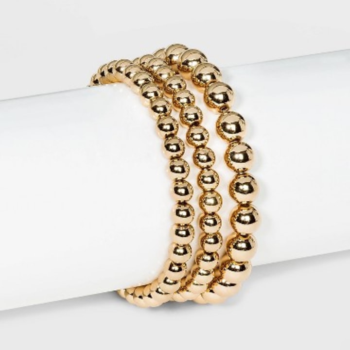 Brass Beaded Bracelet 3pc