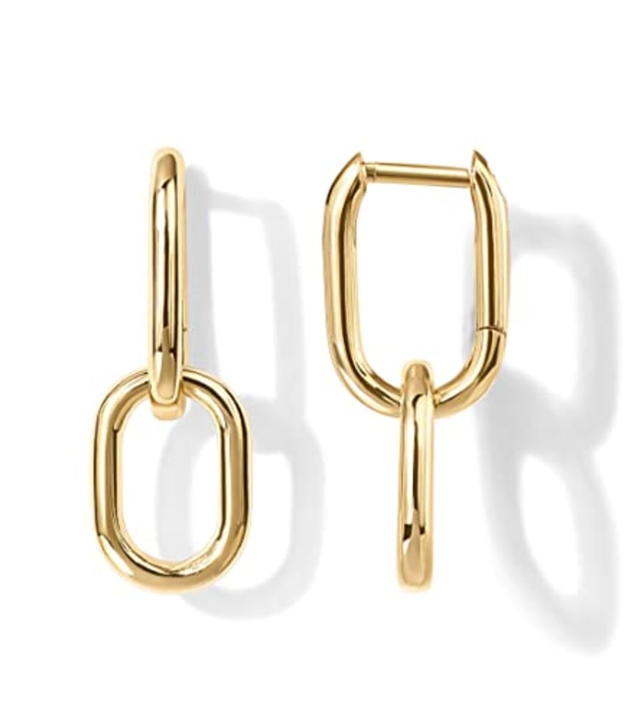 14K Convertible Link Huggie Earrings