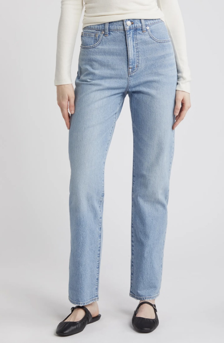 High Waist Straight Leg Jeans