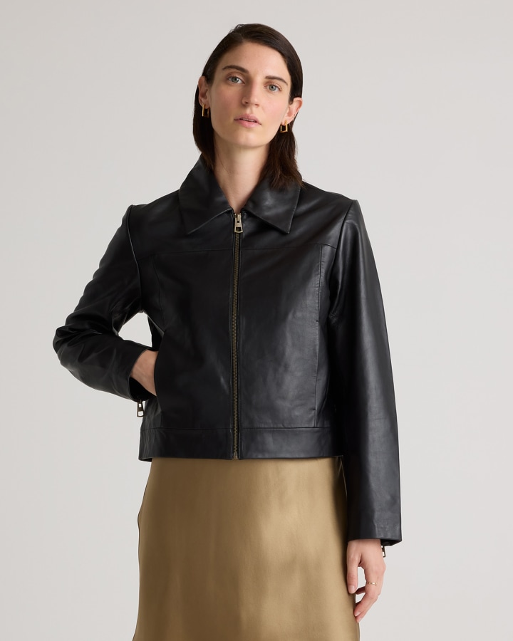 ジャケット・アウター Ameri REVERSIBLE FAKE LEATHER JACKET セール】2WAY SYNTHETIC LEATHER SHORT JACKET（その他アウター