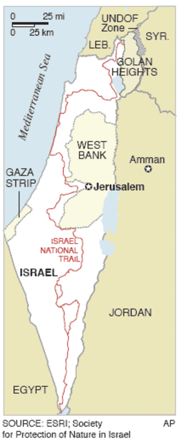 Israel National Trail Map Hiking The Israel National Trail