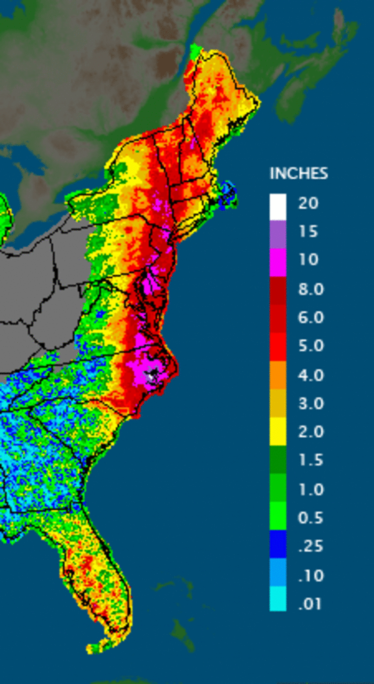 Rainfall from Aug. 16 to Aug. 30