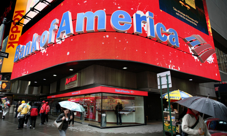 Image:  glowing Bank of America marquee