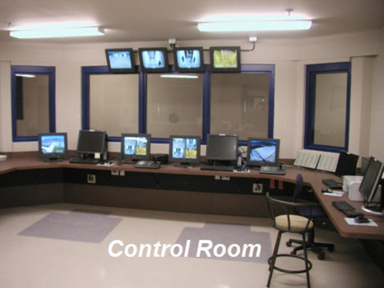 Image: control room of Two Rivers Detention Facility