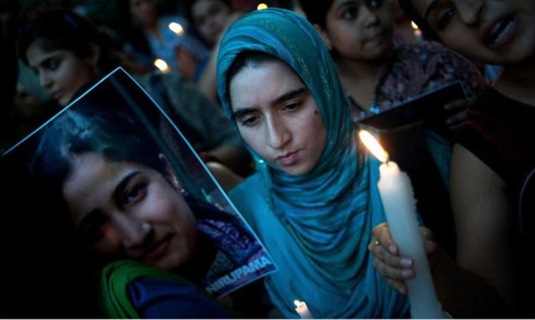 A candlelight vigil in New Delhi in May