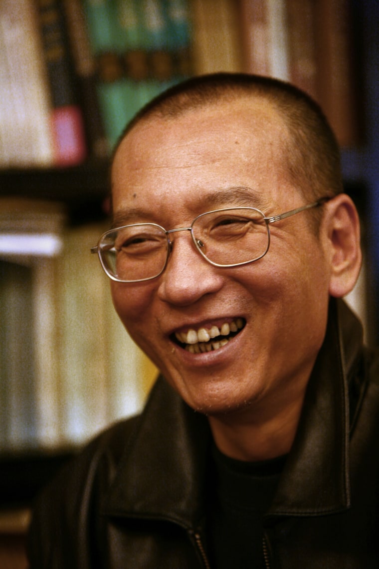 Image: Chinese dissident Liu Xiaobo is seen in this undated photo released by his family