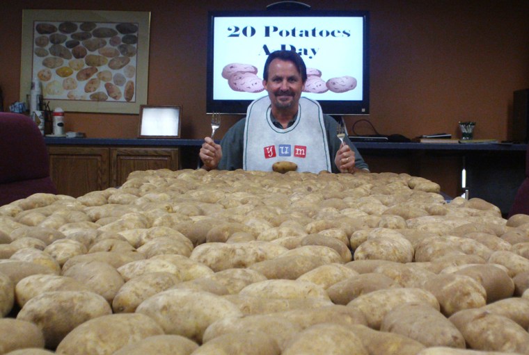 Washington State Potato Commission Executive Director Chris Voigt plans to eliminate everything from his diet but potatoes for 60 days starting Friday.