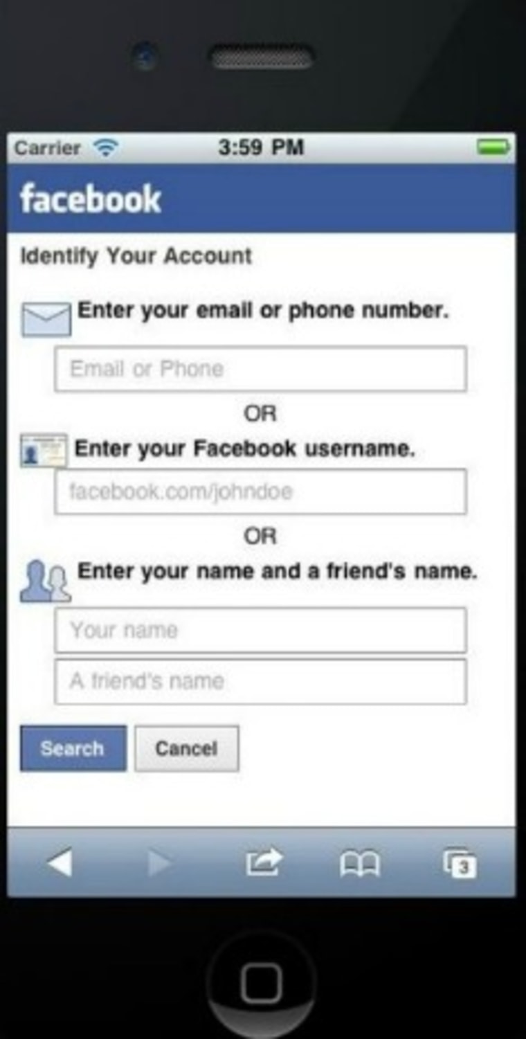 Facebook users will soon be able to change their passwords from their mobile phones.