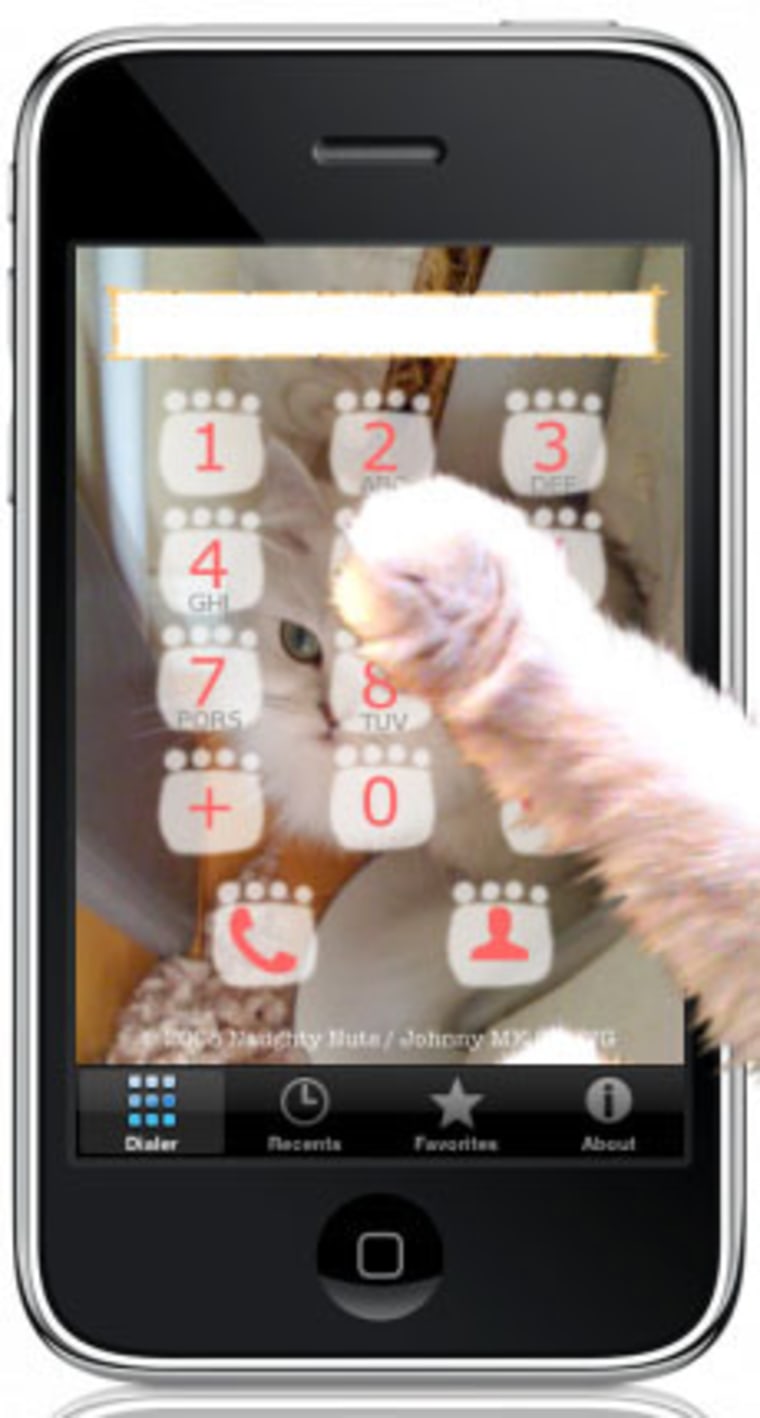 Image: The Dialing Cat iPhone screenshot